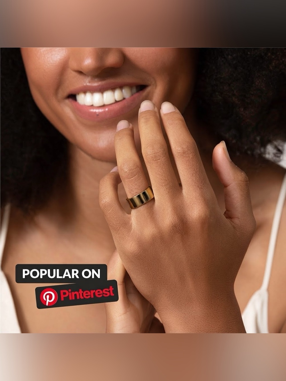 Calmi Magnetic Gold Ring Size 8 adjustable